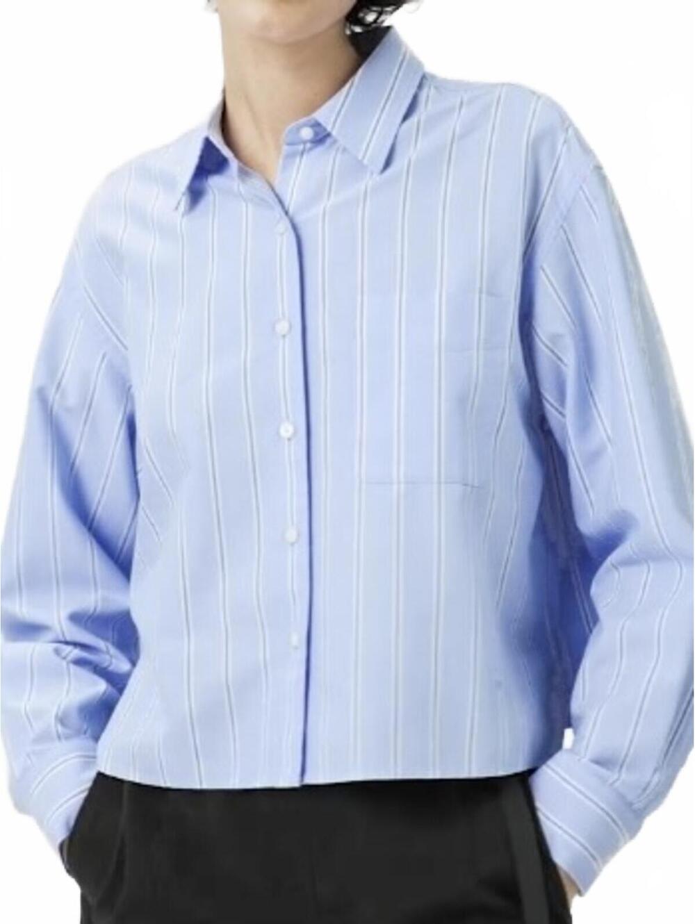Uniqlo JW Anderson Oxford Boxy Cropped Shirt | Striped NWT Blue XL